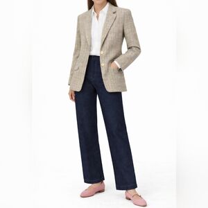 VINTAGE PETITE SOPHISTICATE Silk Blend Houndstooth Tailored Blazer | 8 | Classic